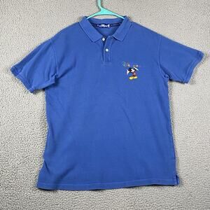 Vintage Tokyo Disneyland Polo Shirt Blue Mickey Mouse Embroidered LL Measured M